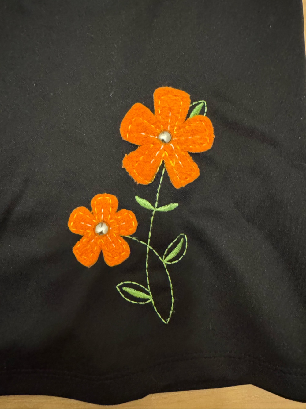 Vintage 90s Black Square Neck Floral-Embroidered Slip Dress Back Tie Medium - Picture 2 of 4